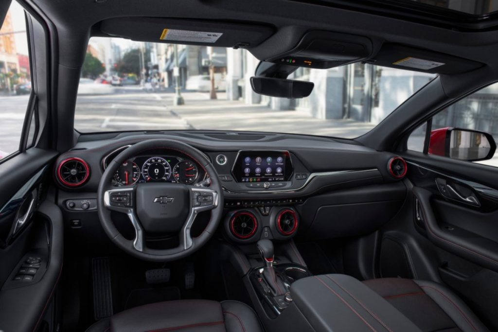 Interior of 2022 Chevrolet Blazer RS