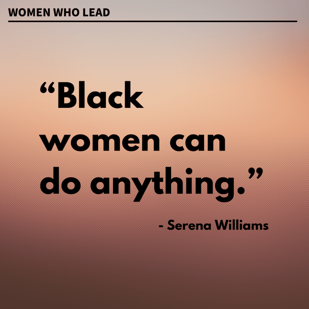 Serena Williams quote on ombre brown background